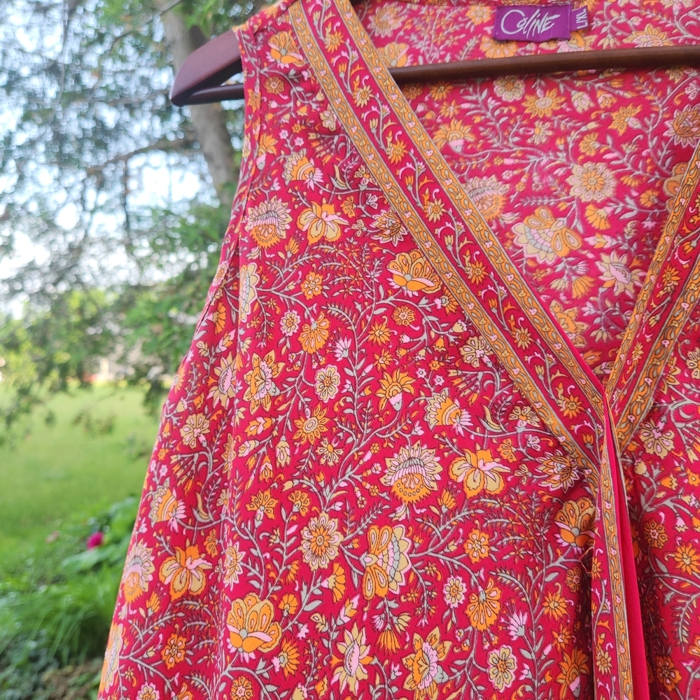 Celine Red and Yellow Floral Top